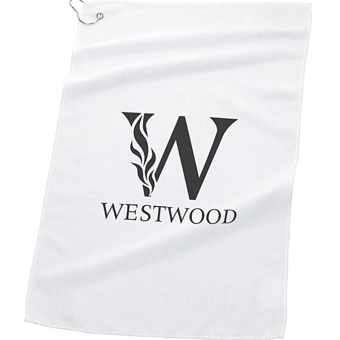 Deluxe Hemmed Golf Towel - White - 24 hr