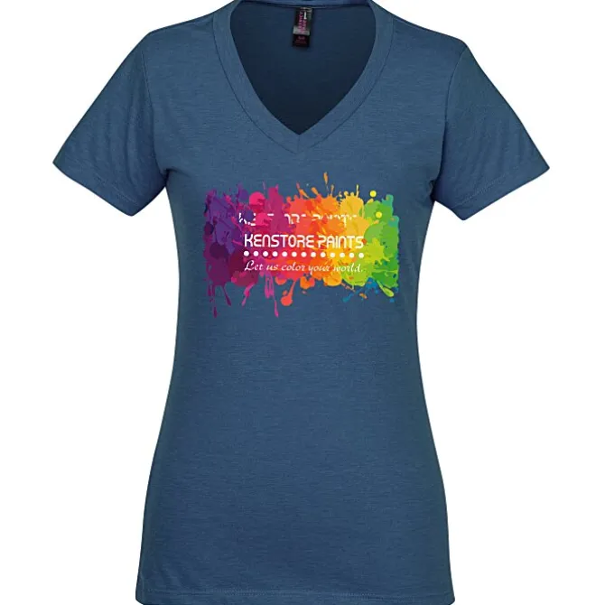 District Perfect Blend V-Neck T-Shirt - Ladies' - Full Color