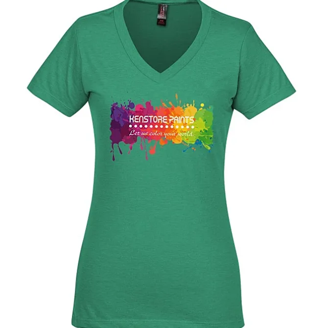 District Perfect Blend V-Neck T-Shirt - Ladies' - Full Color