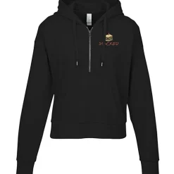 District Perfect Tri Iconic Fleece 1/2-Zip Pullover Hoodie - Ladies' - Embroidered