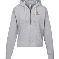 District Perfect Tri Iconic Fleece 1/2-Zip Pullover Hoodie - Ladies' - Embroidered