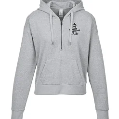 District Perfect Tri Iconic Fleece 1/2-Zip Pullover Hoodie - Ladies' - Screen