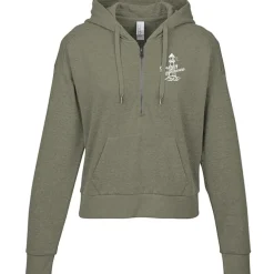 District Perfect Tri Iconic Fleece 1/2-Zip Pullover Hoodie - Ladies' - Screen