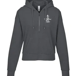 District Perfect Tri Iconic Fleece 1/2-Zip Pullover Hoodie - Ladies' - Screen