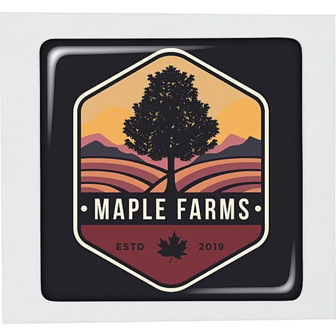 Dome Sticker - Square - 1 1/16 inches x 1 1/16 inches