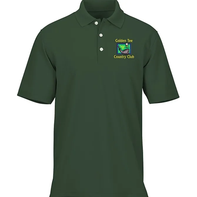 Dry Zone Stain Release Mini Grid Polo - Men's