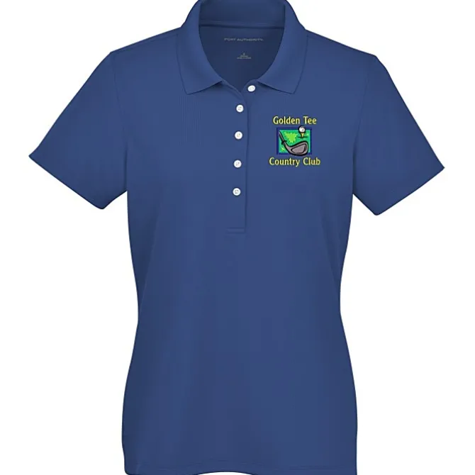 Dry Zone Stain Release Mini Grid Polo - Ladies'