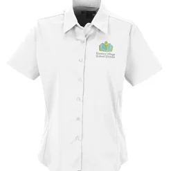 Easy Care Short Sleeve Stretch Poplin Blouse - Ladies'
