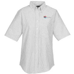 Easy Care Short Sleeve Stripe Oxford Shirt - Men's