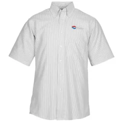 Easy Care Short Sleeve Stripe Oxford Shirt - Men's