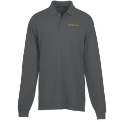 Easy Care Wrinkle Resist LS Cotton Pique Polo - Men's