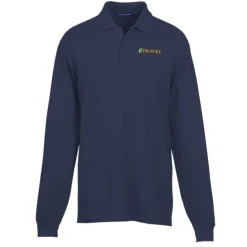 Easy Care Wrinkle Resist LS Cotton Pique Polo - Men's