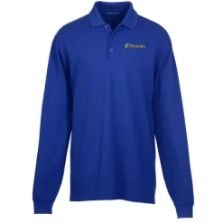 Easy Care Wrinkle Resist LS Cotton Pique Polo - Men's