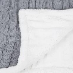 Elegant Cable Knit Chenille Throw - 24 hr