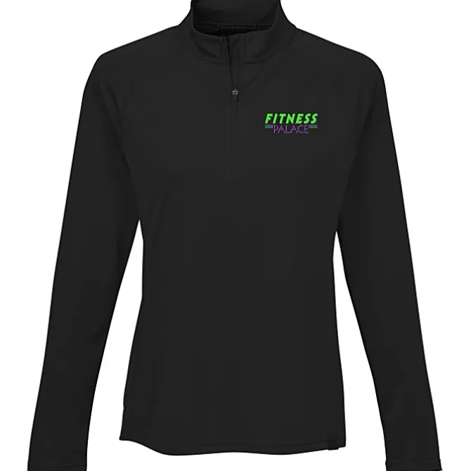 Evans Textured Double Knit 1/2-Zip Pullover - Ladies'