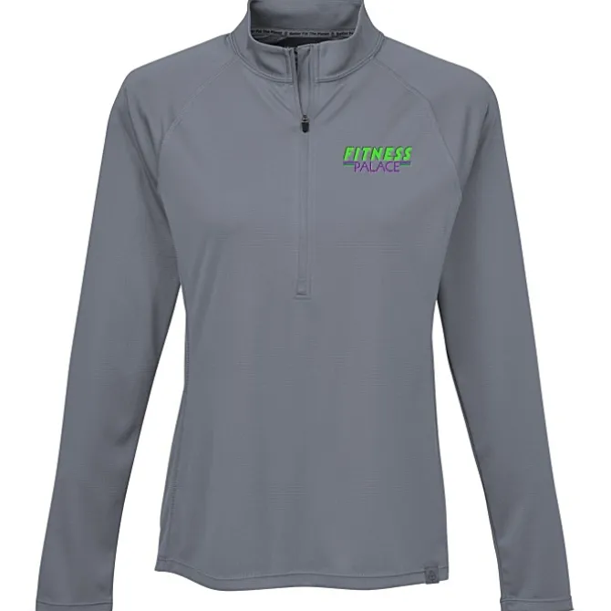 Evans Textured Double Knit 1/2-Zip Pullover - Ladies'