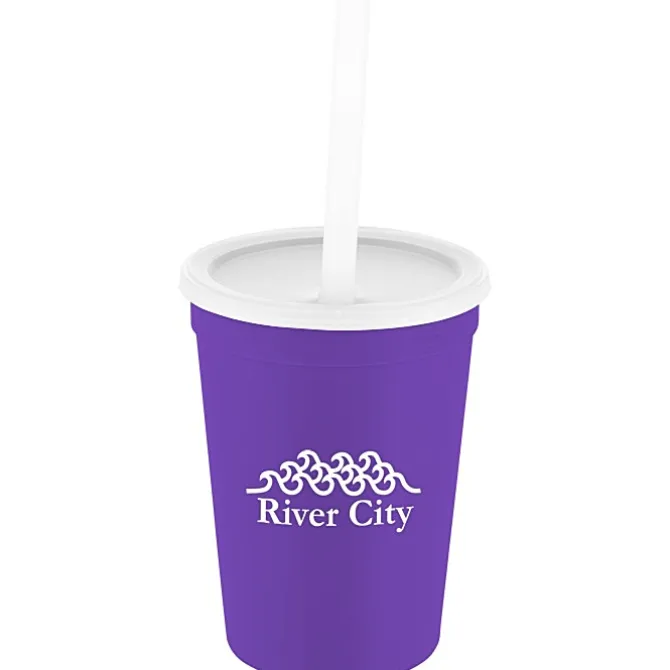 Event Stadium Cup with Lid & Straw - 12 oz