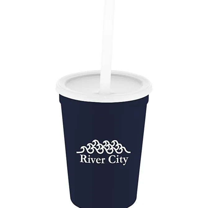 Event Stadium Cup with Lid & Straw - 12 oz
