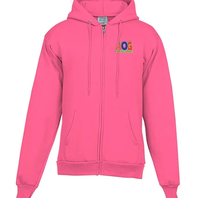 Fashion Full-Zip Hooded Sweatshirt - Men's - Embroidered