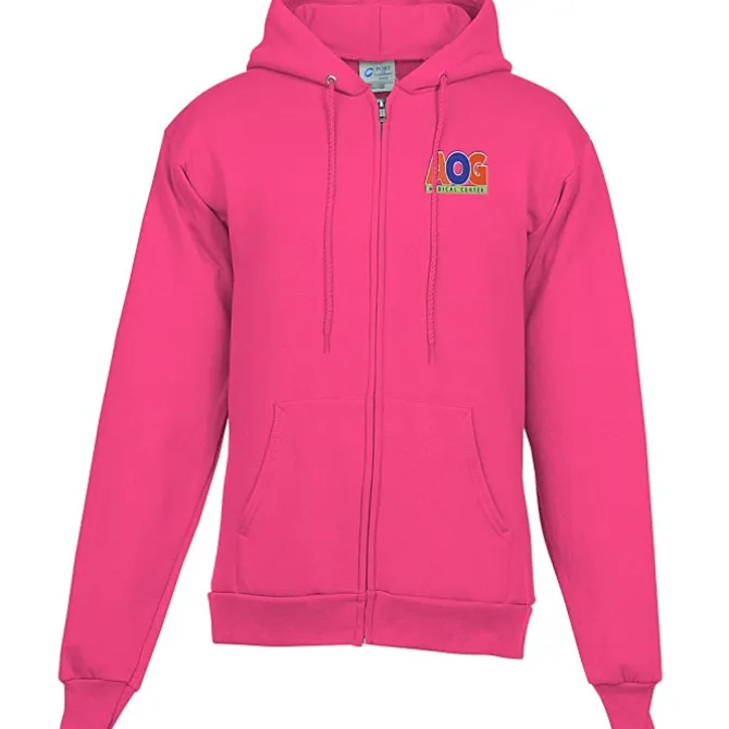 Fashion Full-Zip Hooded Sweatshirt - Men's - Embroidered