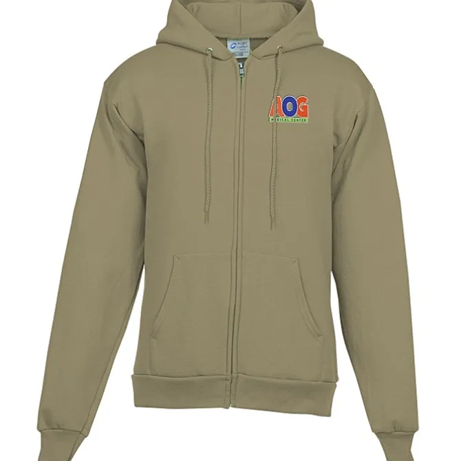 Fashion Full-Zip Hooded Sweatshirt - Men's - Embroidered