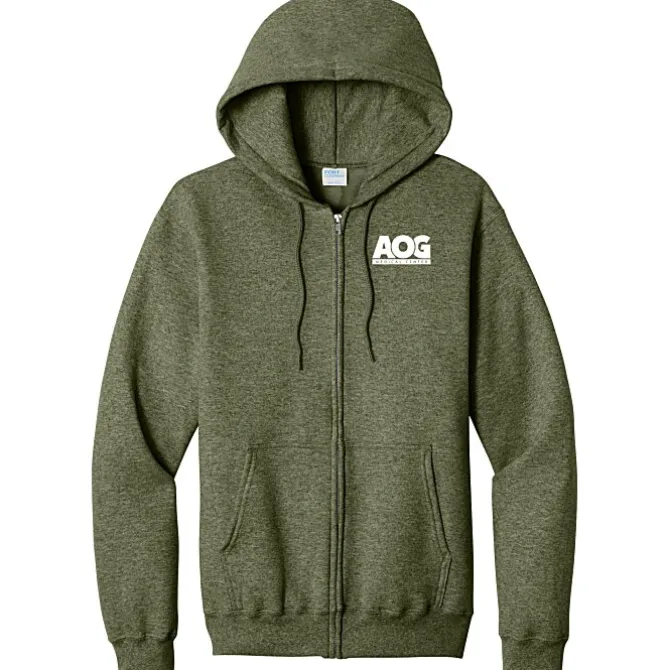 Fashion Full-Zip Hooded Sweatshirt - Men's - Screen