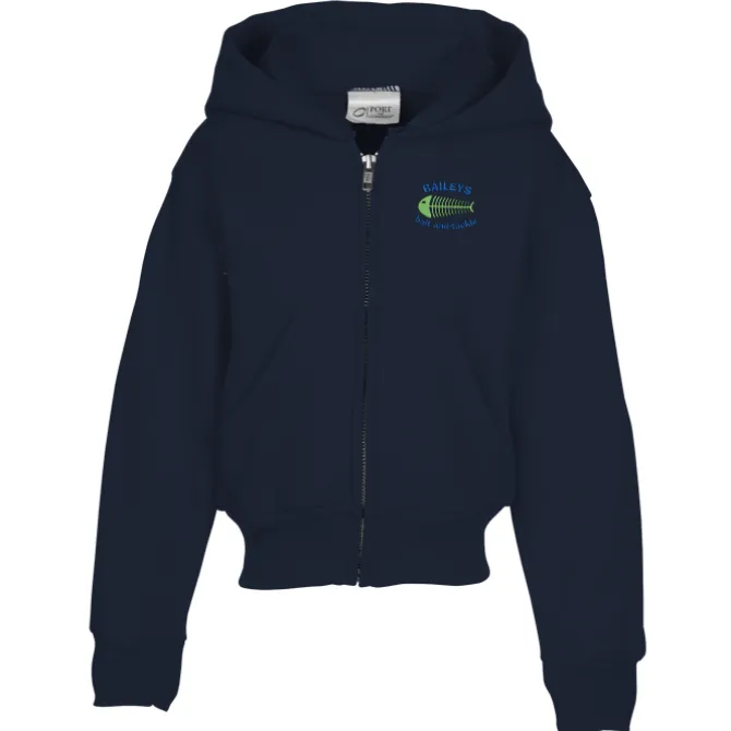 Fashion Full-Zip Hooded Sweatshirt – Youth – Embroidered