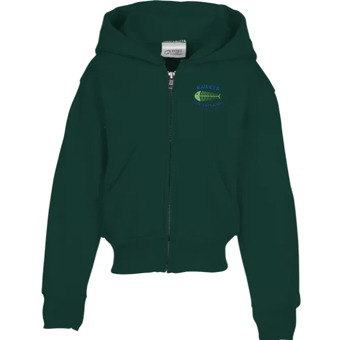 Fashion Full-Zip Hooded Sweatshirt – Youth – Embroidered