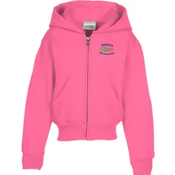 Fashion Full-Zip Hooded Sweatshirt – Youth – Embroidered