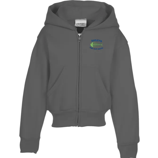 Fashion Full-Zip Hooded Sweatshirt – Youth – Embroidered