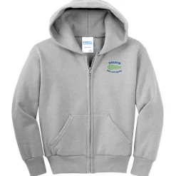 Fashion Full-Zip Hooded Sweatshirt – Youth – Embroidered