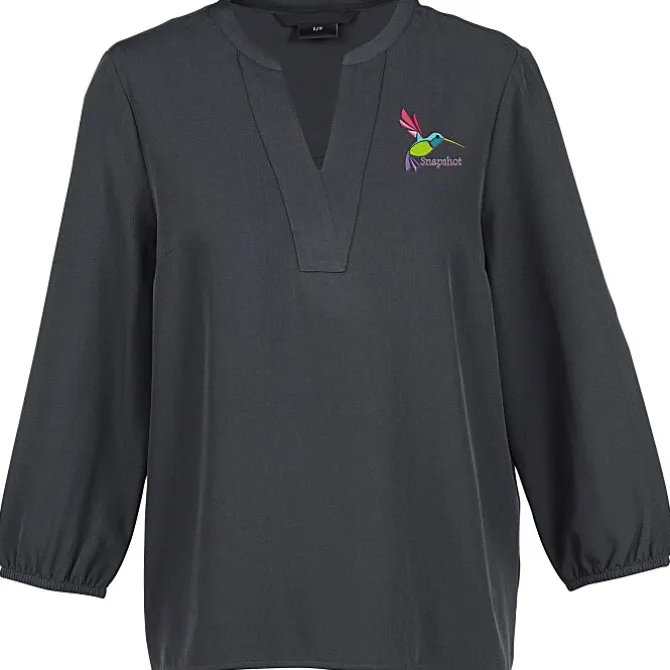 Fine Crepe 3/4-Sleeve Stretch Blouse - Ladies'