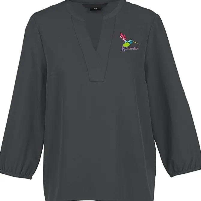 Fine Crepe 3/4-Sleeve Stretch Blouse - Ladies'