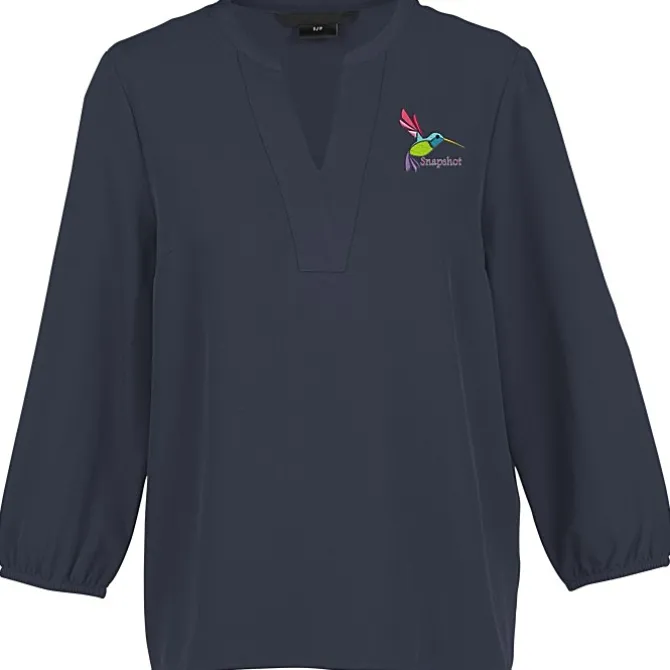Fine Crepe 3/4-Sleeve Stretch Blouse - Ladies'