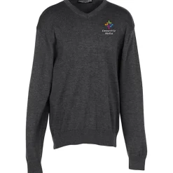 Fine Gauge Acrylic Blend V-Neck Sweater - Men's
