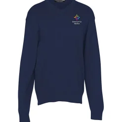 Fine Gauge Acrylic Blend V-Neck Sweater - Men's