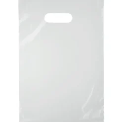 Full Color Die Cut Handle Plastic Bag - 13 inches x 9 inches - Clear