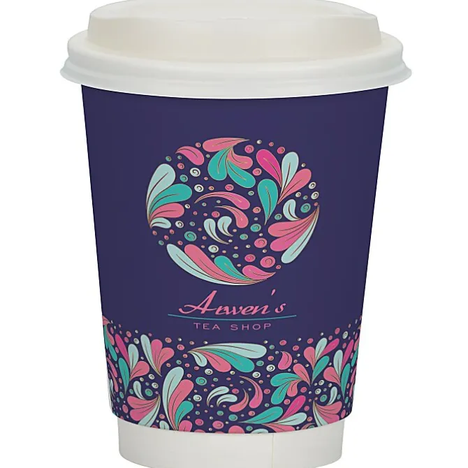 Full Color Insulated Paper Cup with Lid - 12 oz.