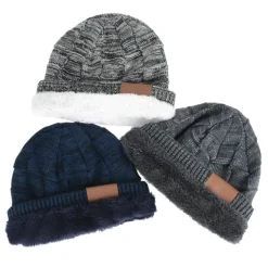 Fuzzy Lined Heather Knit Beanie