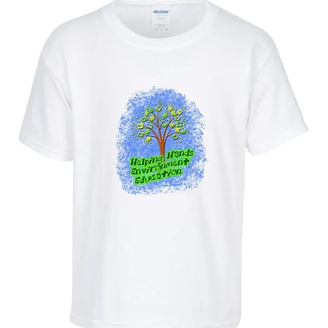 Gildan 5.3-oz Cotton T-Shirt - Youth - Full Color - White