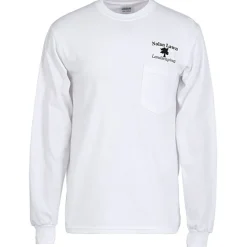 Gildan 6-oz Ultra Cotton LS Pocket T-Shirt - White - Screen