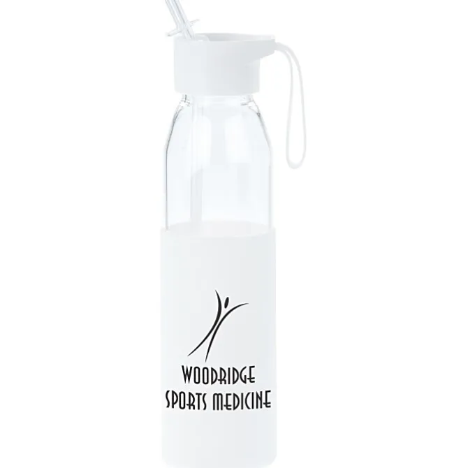 Glass Bottle with Flip Straw Lid - 20 oz.