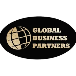 Gloss Black Embossed Seal By the Roll - Oval - 1-1/2 inches x 2-5/8 inches