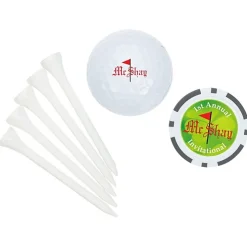 Golf Ball Tee Pack with Poker Chip