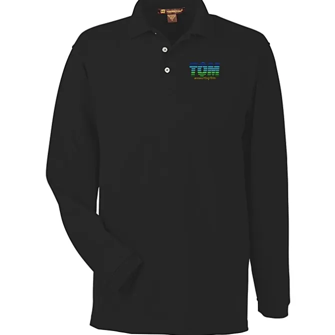 Harriton 5.6-oz Easy Blend Long Sleeve Polo