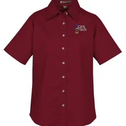 Harriton Twill SS Shirt with Stain Release - Ladies'