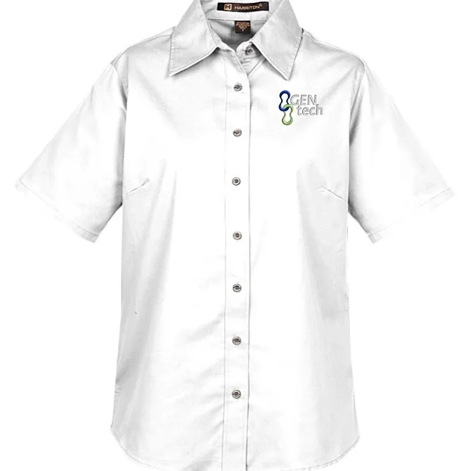 Harriton Twill SS Shirt with Stain Release - Ladies'