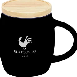 Hearth Coffee Mug with Wood Lid Coaster - 14 oz.- Laser- 24 hr
