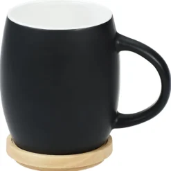 Hearth Coffee Mug with Wood Lid Coaster - 14 oz - 24 hr