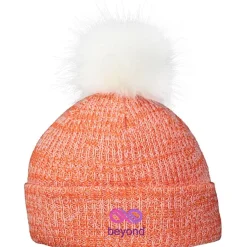 Heathered Faux Fur Pom Beanie